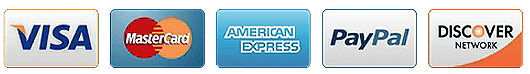 Accepted payment methods: Visa, Mastercard, Amex, Discover